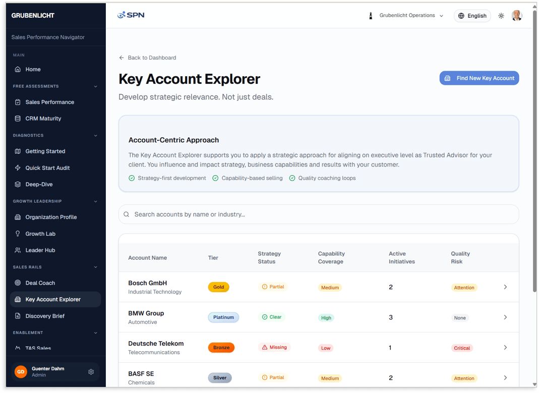Key Account Explorer screenshot